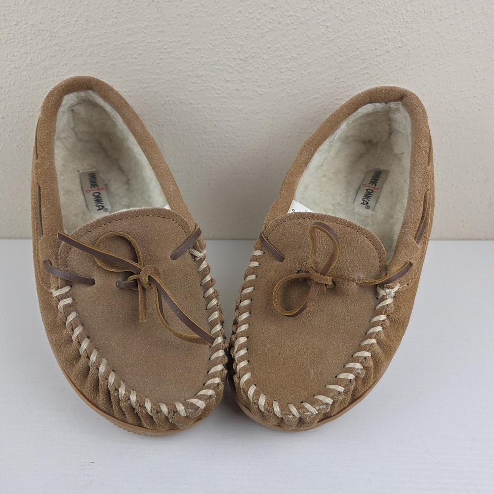 Minnetonka Brown Leather Moccasins 4840 Women's Size 4 - Picture 3 of 13
